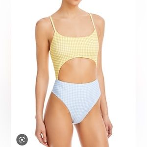 AQUA SWIM Colorblock Cutout Maillo One Piece Swimsuit